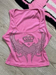 Pink Rhinestone Chatpata Tank Top