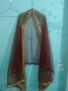 Elegant Dupatta with Gold Border