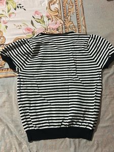 Chic Striped Short Sleeve Top