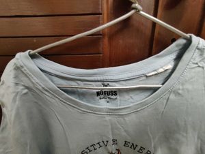 Light Blue "Positive Energy" Graphic Tee