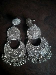 Exquisite Oxidized Silver Jhumkas