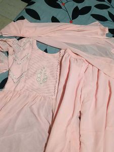 Pink Embroidered Sharara Set