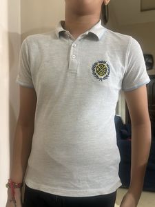 kids Grey Polo T-Shirt