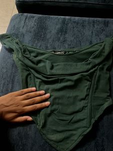Elegant Dark Green Corset Top