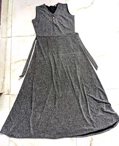 Elegant Sparkling Silver Maxi Dress