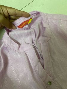 Elegant Light Pink Striped Kurta