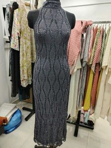 Elegant Crochet Evening Gown