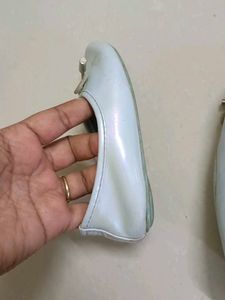 Bata White Ballet Flats with Bow