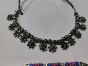 Vintage Oxidised Silver Necklace navratri