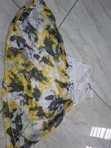 Bohemian Floral Print Scarf frock