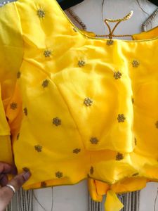 Vibrant Yellow Embroidered Blouse 44