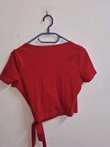 Red Wrap Top