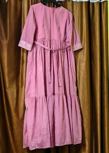 Elegant Pink Ethnic Gown with Embellishments