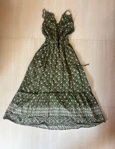 Green Boho Maxi Dress