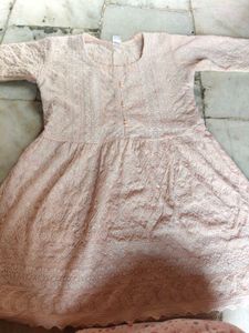 chikankari pattern with threads short beautiful ku