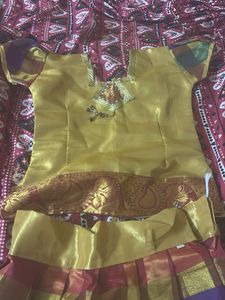 Traditional Pattu Pavadai Or Lehenga Choli Set
