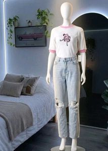 Cute Pink Panther Graphic Tee