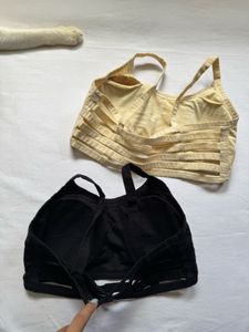 2 Pack Comfort Bras - Black &amp; Beige