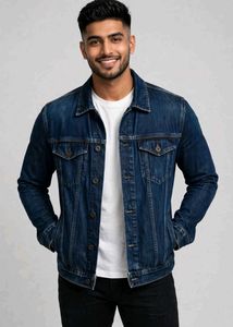 Jack &amp; Jones Men’s Dark Blue Denim Jacket