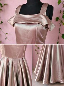 Satin off shoulder gown