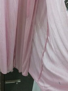 Pink Satin Robe with Lace Trim