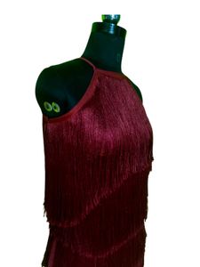 Maroon Fringe Flapper Dress