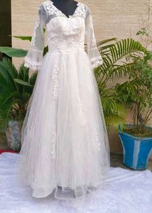 Free Delivery ❄️Elegant White Bridal Lehenga