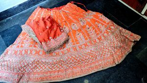 orange lehanga