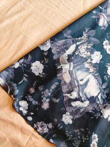 Black floral a-line midi skirt