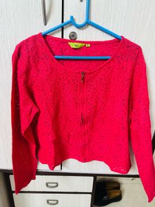Stylish Pink Knit Cardigan