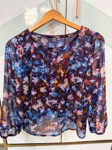 Floral Print Sheer Top