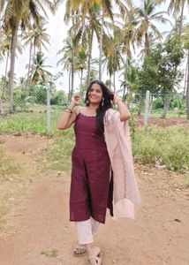 Maroon Kurta Set with Dupatta