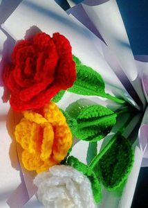 🌹Handmade Crocheted Rose Bouquet💐