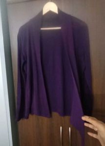 Elegant Plum Open Front Cardigan