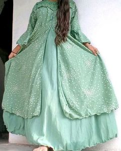 Green Printed Maxi kurta