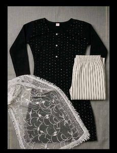 Elegant Black Kurta Set with Dupatta