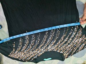 Black Embellished Party top in xl for women