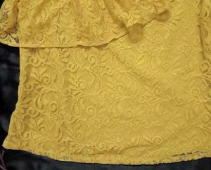 Mustard Lace Off-Shoulder Top