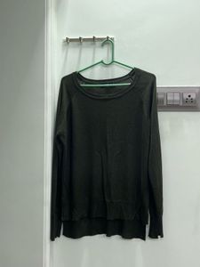 Zara Cozy olive green Long Sleeve Top