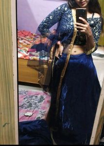 Embroidered Velvet Blouse