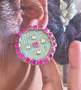 Stunning Blue &amp; Pink Stud Earrings