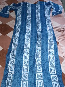 Teal Blue Geometric Print Kurta