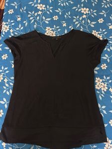 Stylish Black V-Neck Tunic Top