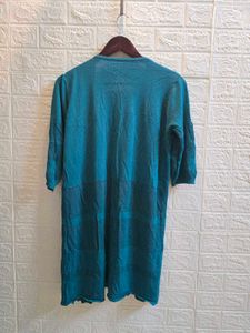 Teal Open Front Cardigan