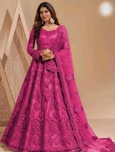 Stunning Pink Embroidered Lehenga Choli