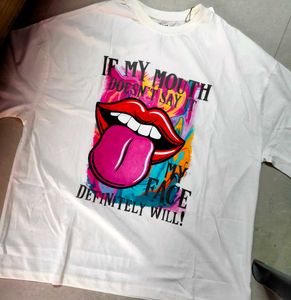 Shein Graphic Print White T-shirt