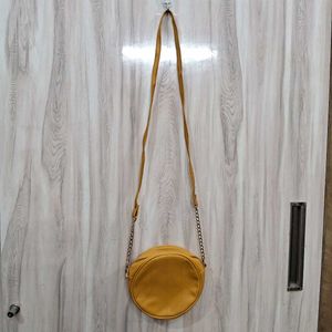Mustard Round Crossbody Bag
