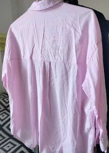 Pink Oversized Button-Up Shirt