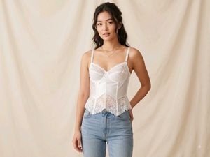 White Lace Corset Top