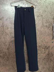 Navy Blue Wide-Leg Trousers